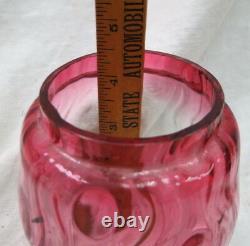 EAPG thumnbprint & swirl pattn Amberina pickle caster jam jar & silver plate lid