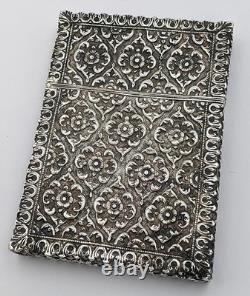 ELKINGTON & CO INDIAN STYLE SILVER PLATE CALLING CARD CASE c1870