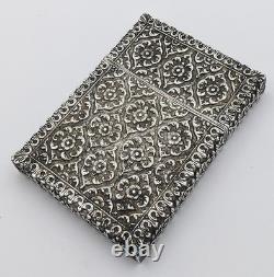 ELKINGTON & CO INDIAN STYLE SILVER PLATE CALLING CARD CASE c1870