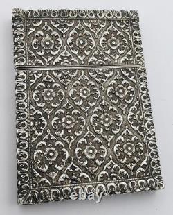 ELKINGTON & CO INDIAN STYLE SILVER PLATE CALLING CARD CASE c1870