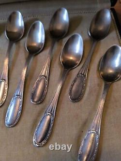 ERCUIS Jewel Case Twelve Spoons Coffee Mocha silver plated Pattern Rib And Beads