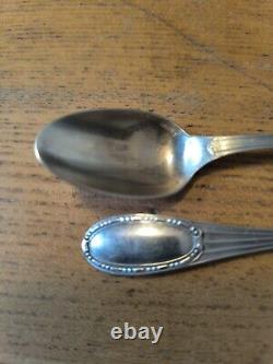 ERCUIS Jewel Case Twelve Spoons Coffee Mocha silver plated Pattern Rib And Beads