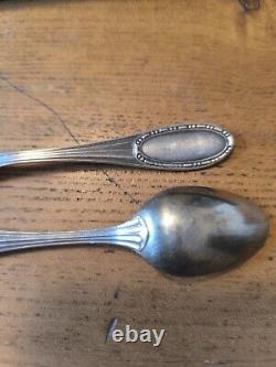 ERCUIS Jewel Case Twelve Spoons Coffee Mocha silver plated Pattern Rib And Beads