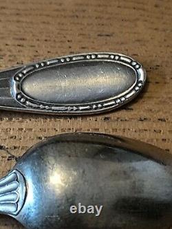ERCUIS Jewel Case Twelve Spoons Coffee Mocha silver plated Pattern Rib And Beads