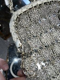 Early 1900's Chinese Silver Plate Filigree Purse
