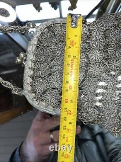 Early 1900's Chinese Silver Plate Filigree Purse