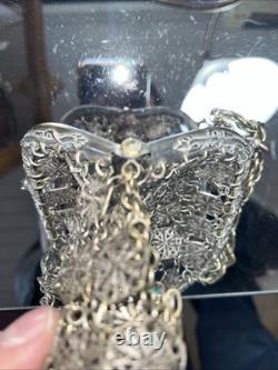 Early 1900's Chinese Silver Plate Filigree Purse