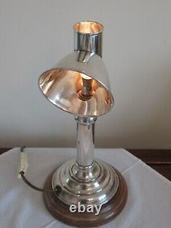 Early 20th Century Converted To Electric Silver Plated Students Desk Lamp