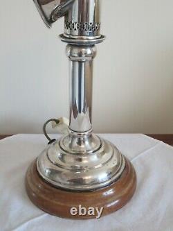 Early 20th Century Converted To Electric Silver Plated Students Desk Lamp