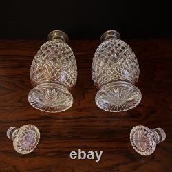 Early 20thc Hukin & Heath Silver Plate & Cut Glass 2-bottle Mechanical Tantalus
