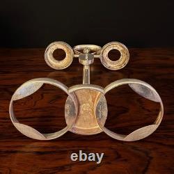 Early 20thc Hukin & Heath Silver Plate & Cut Glass 2-bottle Mechanical Tantalus