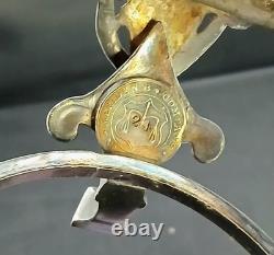 Early Antique Original Silver Plate Ruby Glass Center Goat Head Monteith Compote Early Antique Original Silver Plate Ruby Glass Center Goat Head Monteith Compote