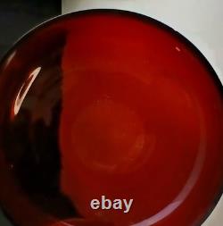 Early Antique Original Silver Plate Ruby Glass Center Goat Head Monteith Compote