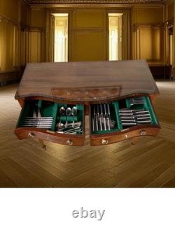 Edwardian Inlaid Cutlery Side Table/Buffet. Mapping&Webb Silver plated Cutlery