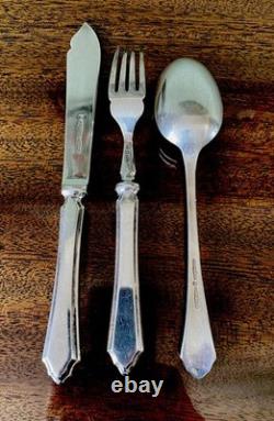 Edwardian Inlaid Cutlery Side Table/Buffet. Mapping&Webb Silver plated Cutlery