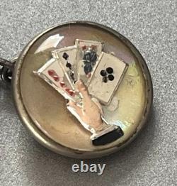 Edwardian Reverse Painted Intaglio Essex Crystal Mother-of-Pearl Cufflink Horse