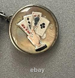 Edwardian Reverse Painted Intaglio Essex Crystal Mother-of-Pearl Cufflink Horse