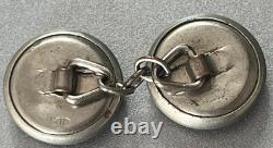 Edwardian Reverse Painted Intaglio Essex Crystal Mother-of-Pearl Cufflink Horse