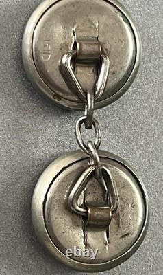 Edwardian Reverse Painted Intaglio Essex Crystal Mother-of-Pearl Cufflink Horse