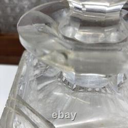 Edwardian Silver Plated Oak Tantulas 3 CutGlass Crystal Decanters AntiqueBarware