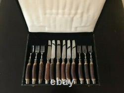 Edwin Blyde & Co. Antler Handle Steak Knives & Forks in Original Box