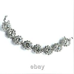 Eisenberg Original Sterling Silver Large Clear Rhinestone Statement Bracelet