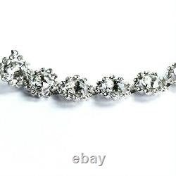 Eisenberg Original Sterling Silver Large Clear Rhinestone Statement Bracelet