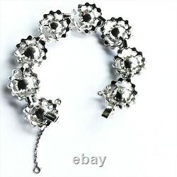 Eisenberg Original Sterling Silver Large Clear Rhinestone Statement Bracelet