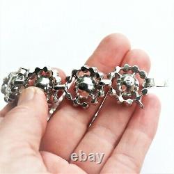 Eisenberg Original Sterling Silver Large Clear Rhinestone Statement Bracelet