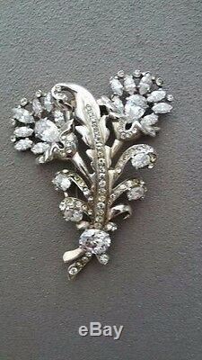 Eisenberg Sterling Original ca. 1948 Fur Pin LARGE Silver and plated over