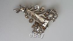 Eisenberg Sterling Original ca. 1948 Fur Pin LARGE Silver and plated over