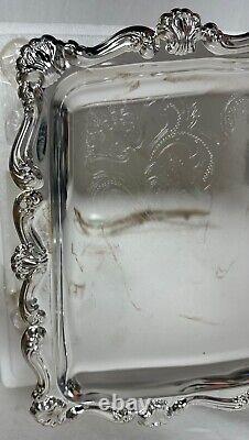 Elegance In Silver 4 Pc Tea & Coffee Set With Serving Tray In Original Box New