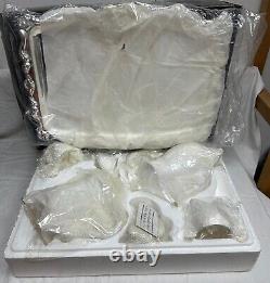 Elegance In Silver 4 Pc Tea & Coffee Set With Serving Tray In Original Box New