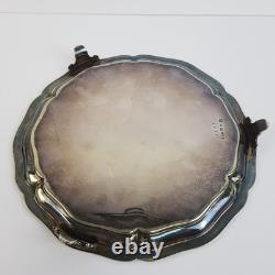 Elkington & Co Silver Plated Footed Salver Tray Engraved 2212 Antique 26cm