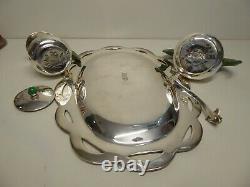 Emilia Los Castillo Taxco Mexico Silverplated Sugar Creamer Tray Vintage Parrots