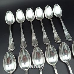Ercuis 12 Silver Plated Table Spoons Model Dubarry / Du Barry