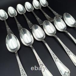 Ercuis 12 Silver Plated Table Spoons Model Dubarry / Du Barry