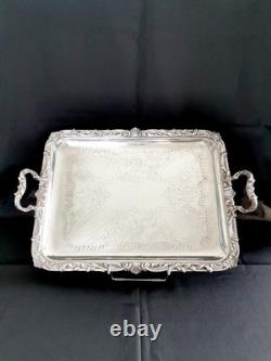 Ercuis Large Silver-Plated Bronze Tray Circa 1880 Excellent Condition