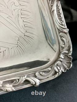 Ercuis Large Silver-Plated Bronze Tray Circa 1880 Excellent Condition
