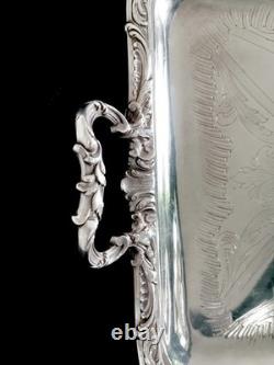 Ercuis Large Silver-Plated Bronze Tray Circa 1880 Excellent Condition