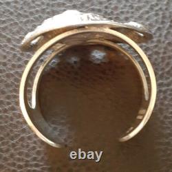 Erik dennung Silver Overlay Pewter Modernist Unusual Cuff Bracelet Size Average