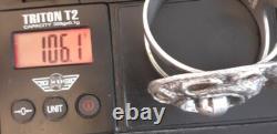 Erik dennung Silver Overlay Pewter Modernist Unusual Cuff Bracelet Size Average