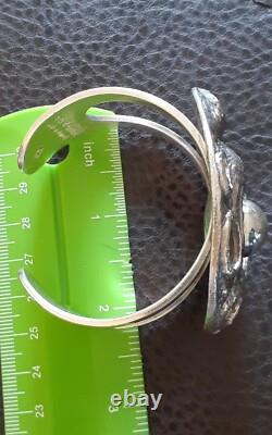 Erik dennung Silver Overlay Pewter Modernist Unusual Cuff Bracelet Size Average