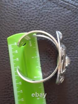 Erik dennung Silver Overlay Pewter Modernist Unusual Cuff Bracelet Size Average