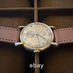 Excellent WW2 Era Lusina Geneve Suisse Made Vintage Gents Watch With Patina