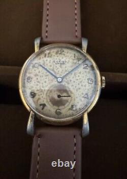 Excellent WW2 Era Lusina Geneve Suisse Made Vintage Gents Watch With Patina