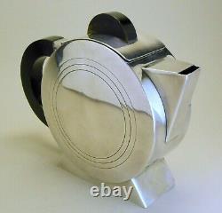 Exceptional 1930 Art Deco Cubist period silver plate coffee pot Prata-Vix Brazil