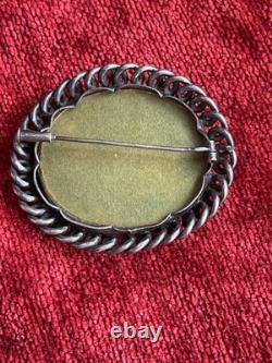 Exceptional Ship Brooch Pin In Mother Of Pearl  Goldsmith Work Marine Jewelry