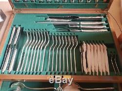 Extensive canteen of Silver plated cutlery in original fitted wooden case