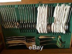 Extensive canteen of Silver plated cutlery in original fitted wooden case